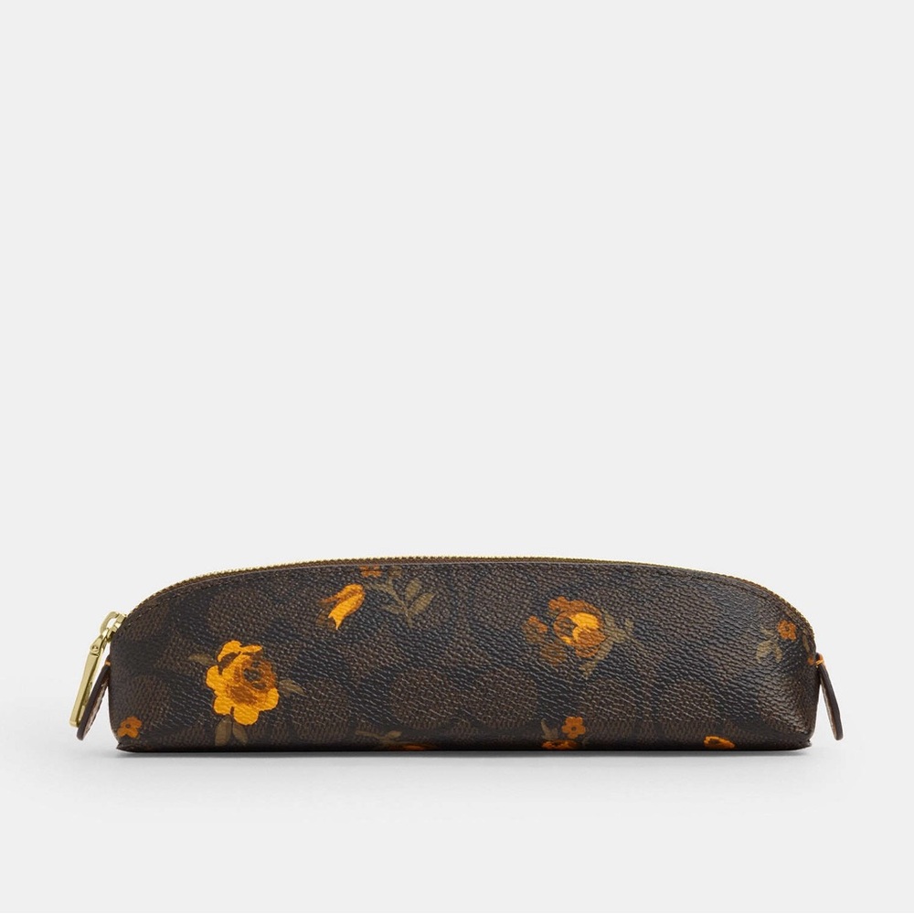 Coach Pencil Case In Signature Canvas With Floral Print CCI83 NWT